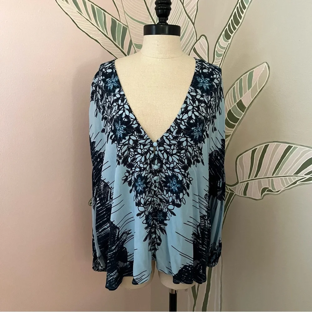 Free People Floral Print Blouse - Picture 4 of 9